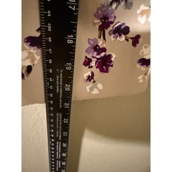 White House Black Market Floral Peplum Corset Top Purple White Size 4 READ - Picture 6 of 7